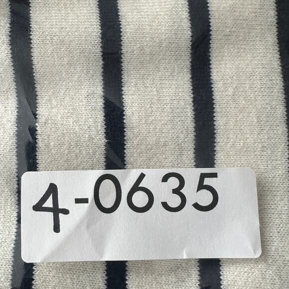 Tory Burch Sweater Top Medium White Blue Stripe EUC Nautical Coastal 100% Cotton - Picture 11 of 11